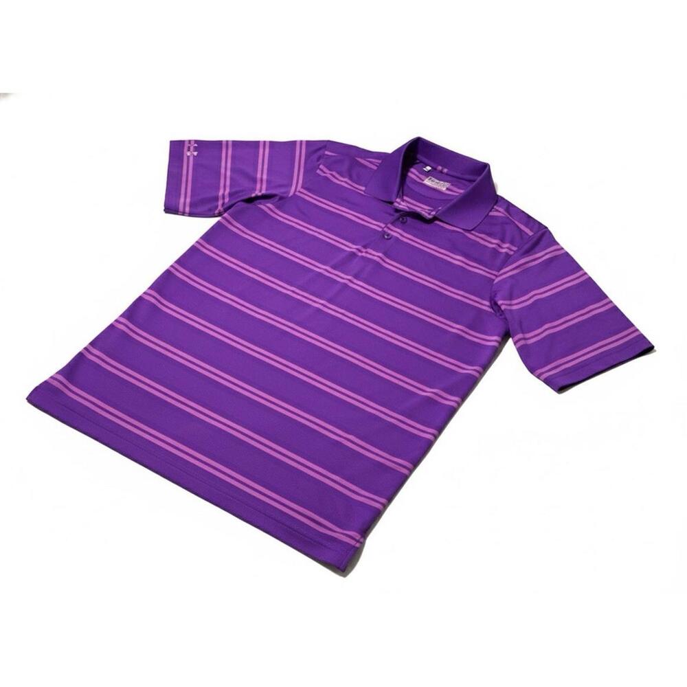 Under Armour Loose Heatgear Polo Shirt Size Medium Purple